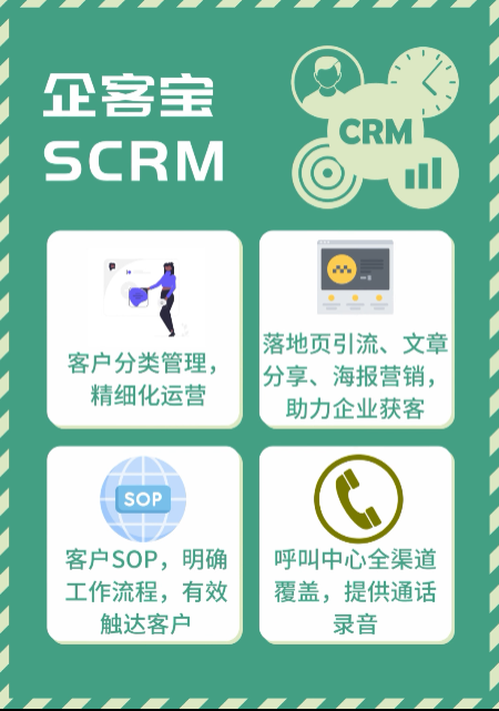 企客宝SCRM系统获客管客联客全流程覆盖销售管理